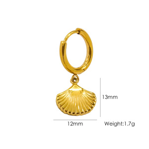 Boucles D'Oreilles Pour Femmes Ocean Series Golden Sea Snail En Acier Inoxydable Étanches h5