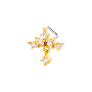 1 Pièce De Piercing De Nez Design En Cuivre Doré Et Zircon Pour Femme h5 