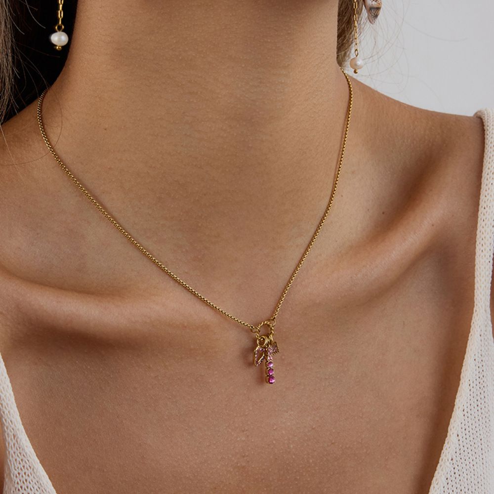 Colliers Pendentifs Sweet Heart En Acier Inoxydable Étanche Couleur Or Image4