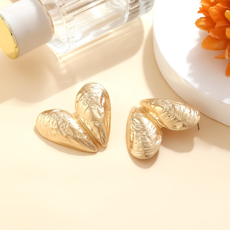 Boucles d'oreilles à tige en alliage en forme de coquillage 2