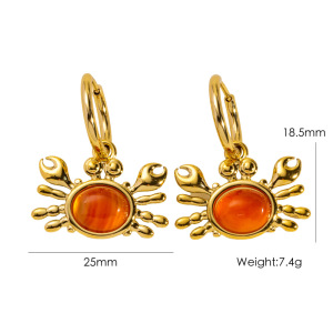 Boucles D'Oreilles Crabe En Acier Inoxydable Étanche Ocean Series Pour Femmes h5