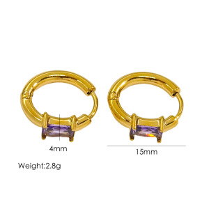 Boucles D'Oreilles Créoles Pour Femmes, Élégantes Et Imperméables, En Acier Inoxydable Uni De La Collection Simple Series h5