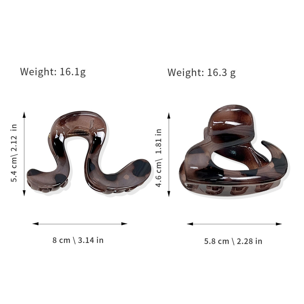 Pinces À Cheveux En Résine À Imprimé Léopard Pour Femme, Série Simple Et Décontractée h5Image5