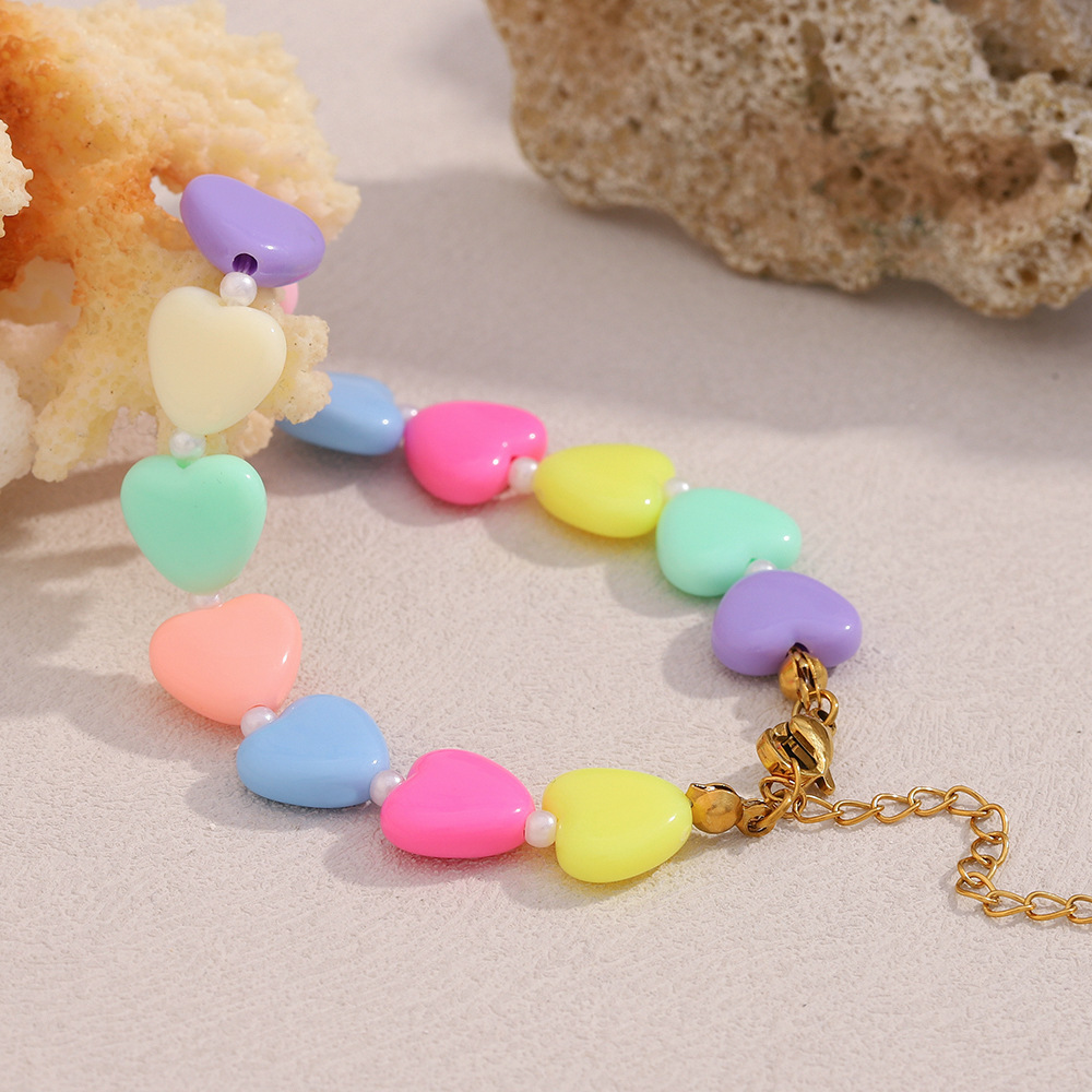 Colliers De Perles En Acrylique Pour Femmes, Série Romantique, Sweet Heart Image4