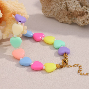 Colliers De Perles En Acrylique Pour Femmes, Série Romantique, Sweet Heart h5 Image4