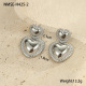 Boucles d'oreilles double cœur couleur acier Image4