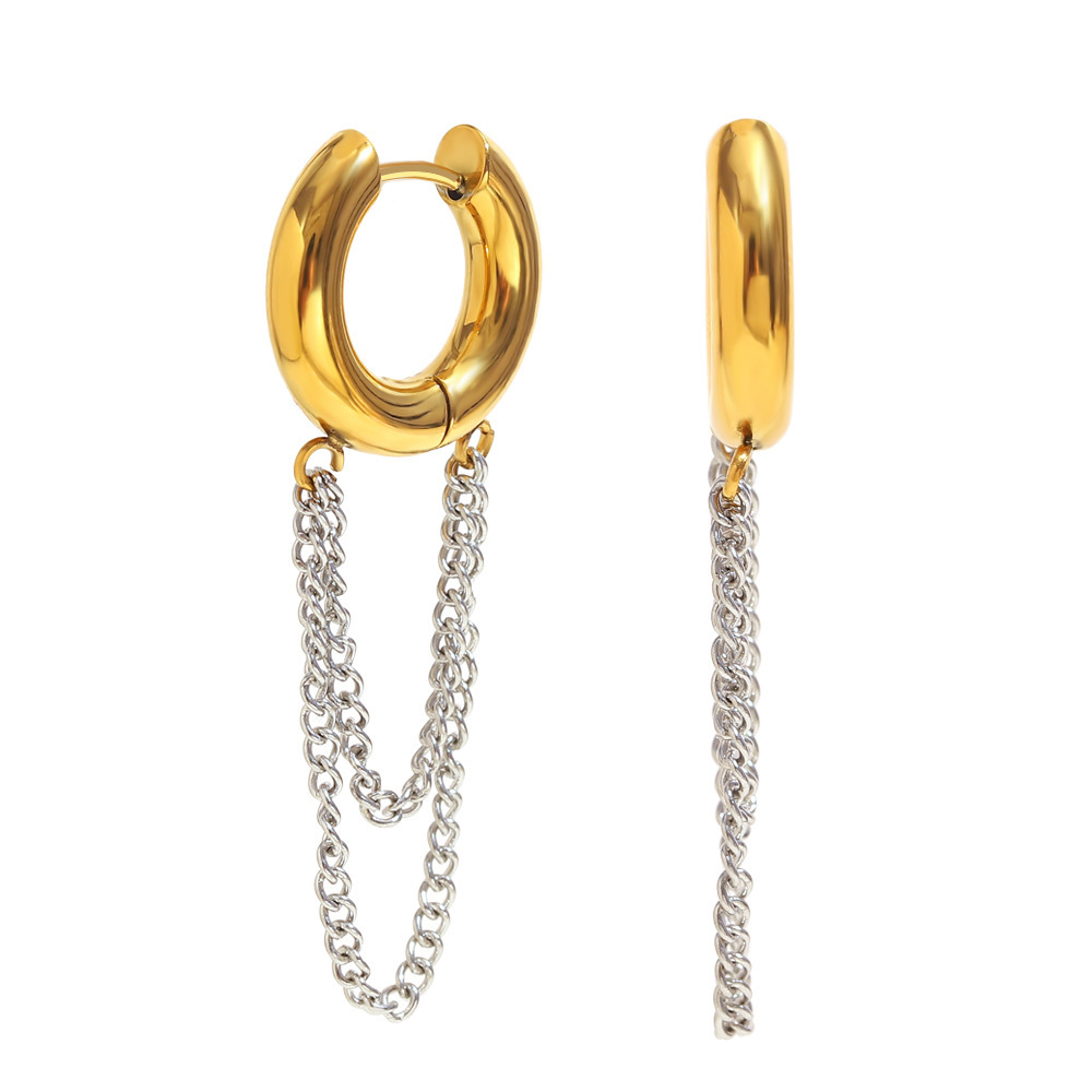 Boucles D'Oreilles Pendantes Pour Femmes, En Acier Inoxydable Imperméable, Avec Pompon Simple, Collection Simple Series 
