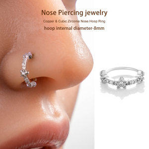 1 Pièce De Piercing De Nez En Forme D'Étoile En Cuivre Doré Et Zircon Pour Femme h5 Image6