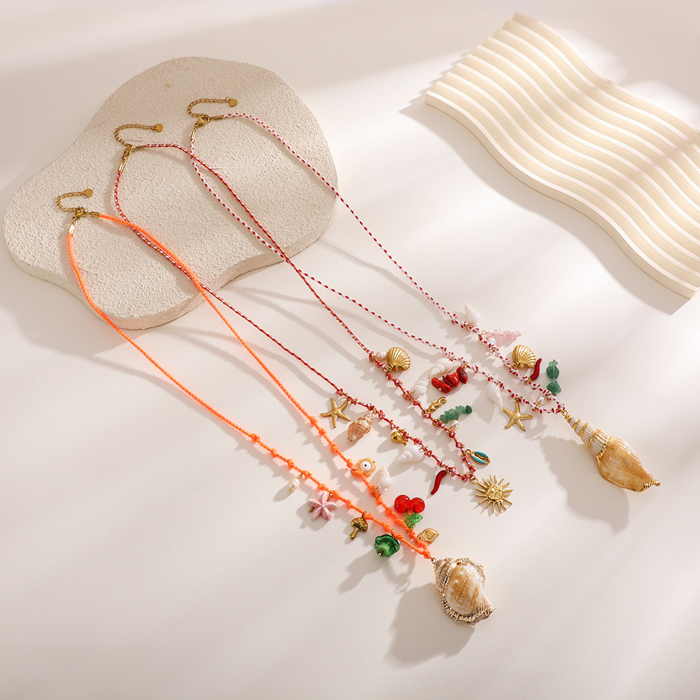 Chaîne De Taille En Acier Inoxydable Doré Pour Femme, Motif Conque De Vacances Image7