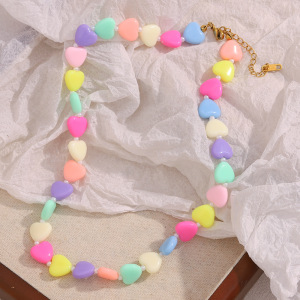 Colliers De Perles En Acrylique Pour Femmes, Série Romantique, Sweet Heart h5 Image5