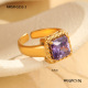 Bague carrée violette/Taille unique Image3
