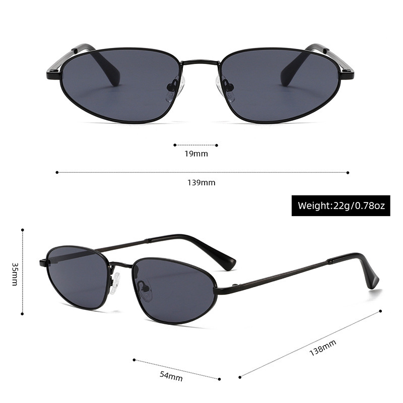 1 Paire De Lunettes De Soleil Décontractées En Métal Pour Femmes, Série Simple Image4