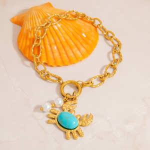 Bracelet Femme Étanche En Acier Inoxydable Avec Petit Crabe Mignon h5 Image5
