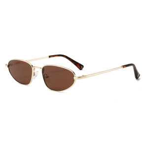 1 Paire De Lunettes De Soleil Décontractées En Métal Pour Femmes, Série Simple h5 Image3