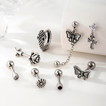 Boucles D'Oreilles Piercing Punk En Cuivre 1 Pièce