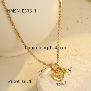 Colliers Pendentifs Pour Femmes En Acier Inoxydable Doré, Étanches, En Forme De Cœur, Style Rétro Romantique h5