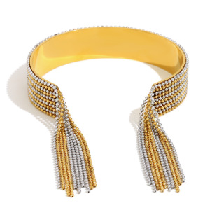 Bague Tendance En Acier Inoxydable Imperméable Avec Pompon Et 1 Pièce, Collection Luxe Ol. h5 