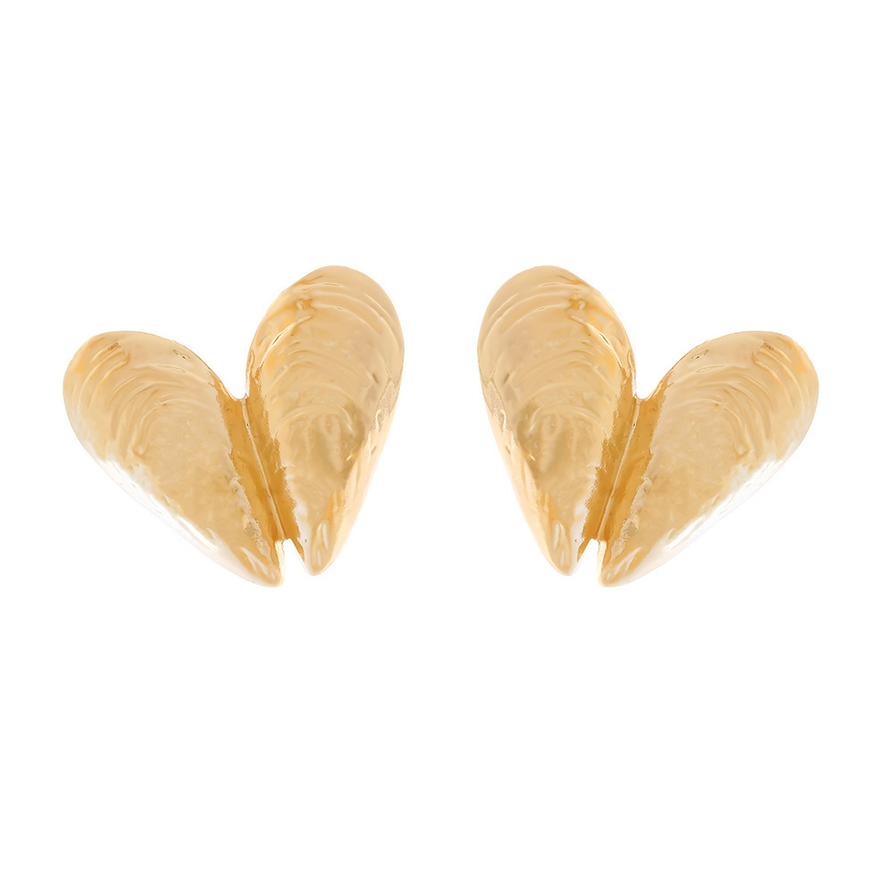 Boucles D'Oreilles À Tige En Alliage En Forme De Coquillage 