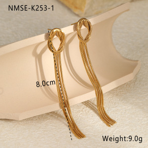 Boucles D'Oreilles À Breloques Pour Femme, Collection Luxe Daily Tassel, En Acier Inoxydable Étanche (1 Paire). h5 