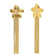 Boucles d'oreilles longues à pampilles et fleurs - or