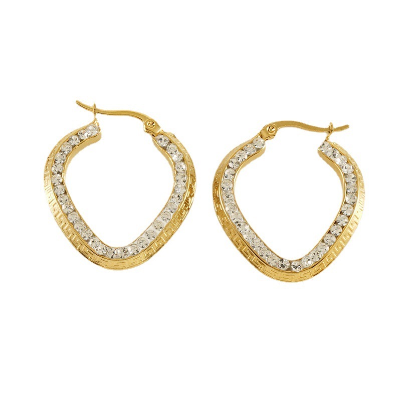 Boucles D'Oreilles Créoles Classiques En Acier Inoxydable Étanche Couleur Or