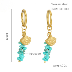 Boucles D'Oreilles Pendantes Classiques En Acier Inoxydable Étanche Couleur Or h5 Image2