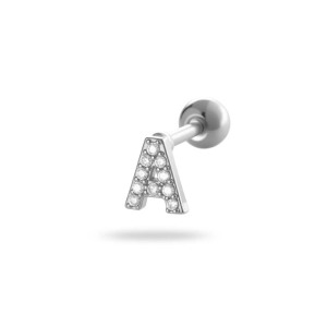 1 Pièce De Boucles D'Oreilles Piercing Pour Femme, Série Simple, Lettre Simple, Cuivre, Or, Zircon h5 