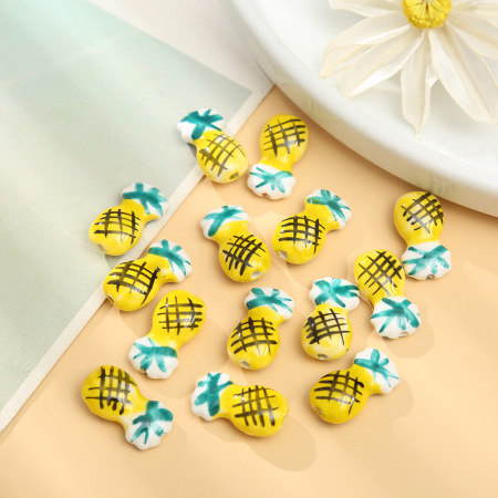 1 pièce de perle en céramique ananas pour bijoux à faire soi-même