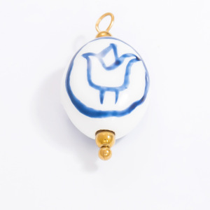 Pendentifs Pour Femmes En Porcelaine Bleue Et Blanche, Acier Inoxydable, Couleur Or, Étanches h5 Image6