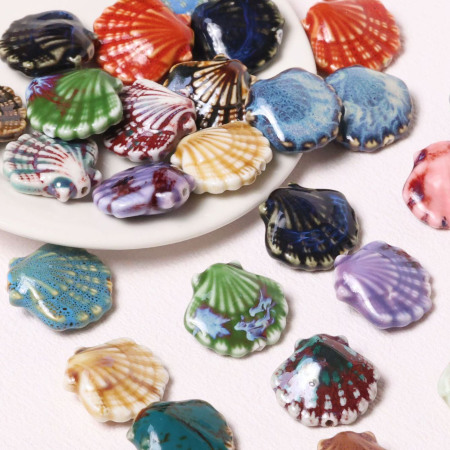 1 pièce de perle de bijoux en céramique de coquillage à faire soi-même 2