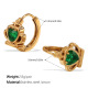 Petites boucles d'oreilles en or et zirconium vert Image6
