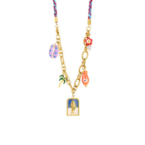 Colliers Pendentifs Pour Femmes En Acier Inoxydable Imperméable, Ornés D'Un Coquillage À Glaçure Huilée Colorée h5 