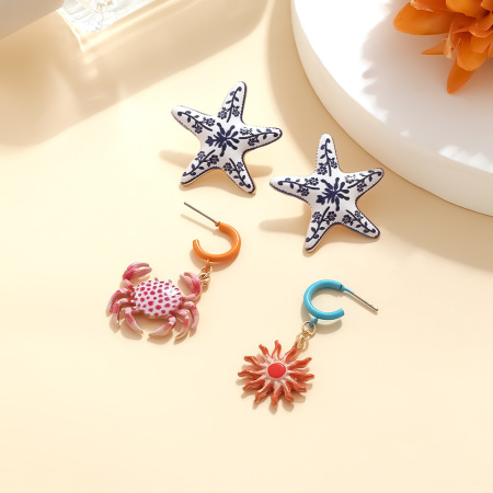 Ensembles de boucles d'oreilles en alliage océanique 2