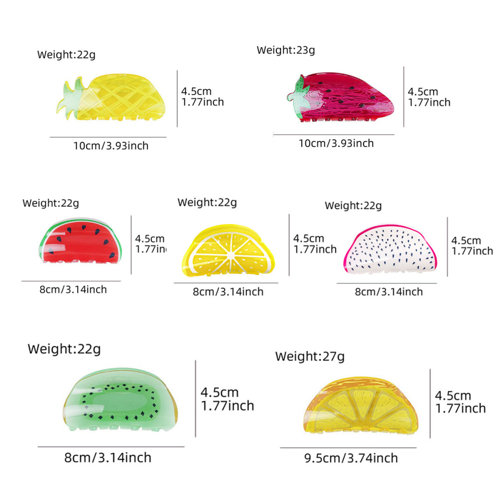 Pinces À Cheveux Pour Femmes En Acétate, Série Fruit Fresh-Style, 1 Pièce Image7