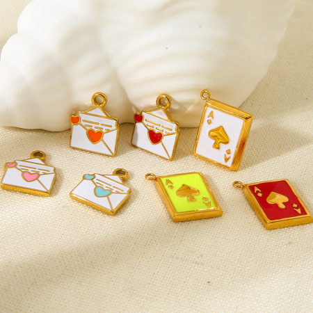 1 paire de pendentifs pour femme en acier inoxydable doré, collection romantique « Sweet Heart »