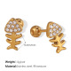 Boucles d'oreilles à tige en or et diamants blancs Image10