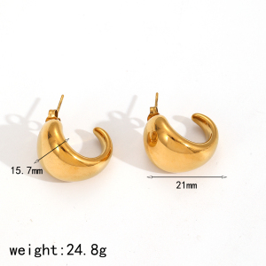 Boucles D'Oreilles À Tige En Acier Inoxydable Couleur Or Ins Style h5 Image2