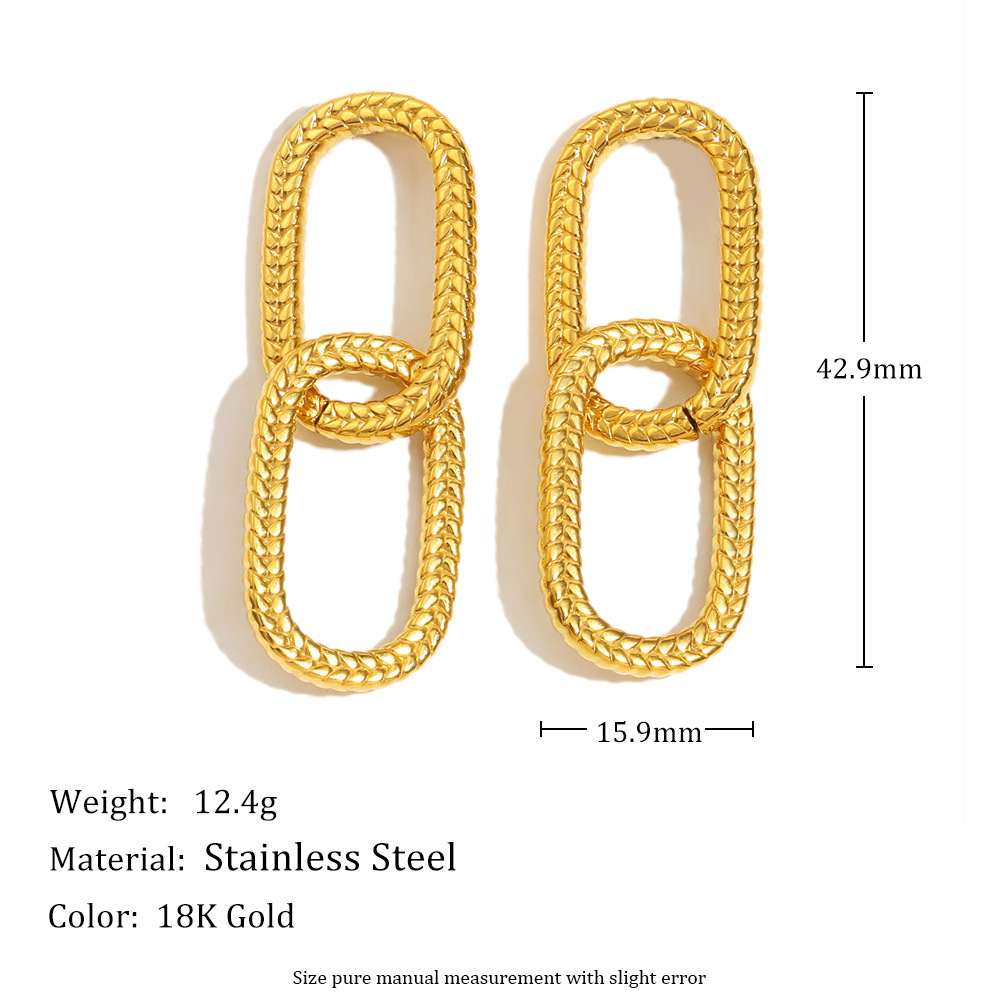 Boucles D'Oreilles Puces Pour Femmes, En Acier Inoxydable Uni, Imperméables Et Décontractées Image2