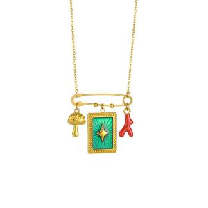 Colliers Pendentifs Pour Femmes, Charmants, En Acier Inoxydable Polychrome, Étanches, Couleur Or h5