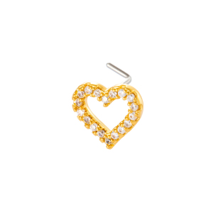 1 Pièce De Piercing De Nez En Forme De Cœur En Cuivre Doré Et Zircon Pour Femme h5 