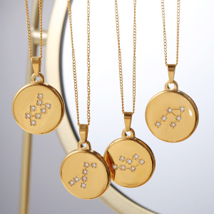 Colliers Pendentifs En Acier Inoxydable Douze Constellations h5 Image2