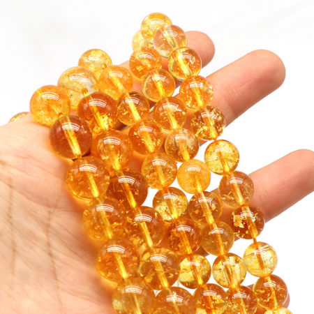 1 chaîne de perles de bijoux en cristal de pierres naturelles de citrine annulaire classique 2