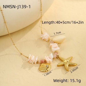Colliers Pendentifs Pour Femmes, Design Créatif, Coquillage, Étoile De Mer, Couleur Or h5 Image2