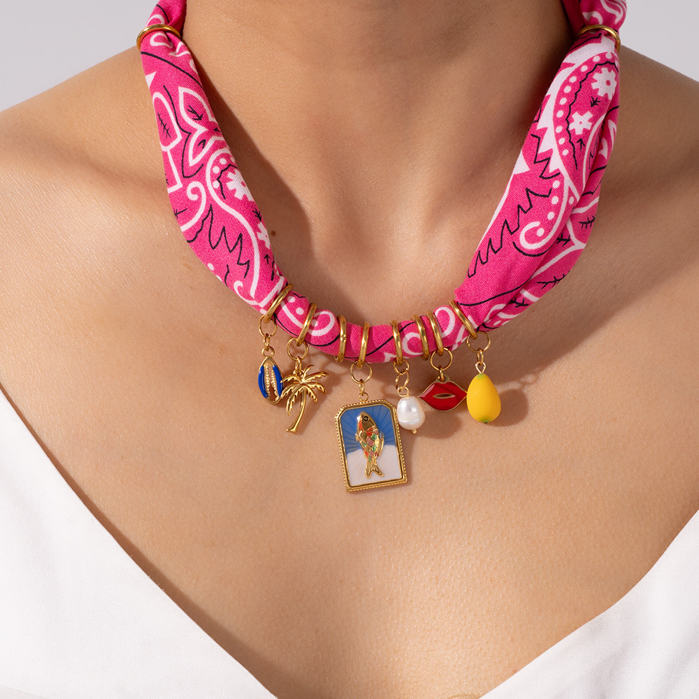 Collier Pendentif Élégant Pour Femme, En Acier Inoxydable, Couleur Or, Avec Motif Coquillage Et Étanchéité. Image2