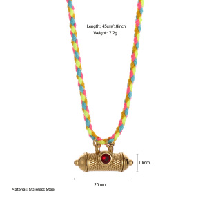 1 Paire De Colliers Pendentifs Classiques Soleil/Lune Pour Femme, Collection Romantique, En Acier Inoxydable Étanche Couleur Or h5 Image2