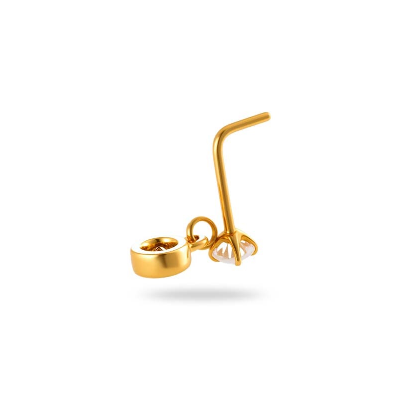 1 Pièce Simple Series Simple Heart Simple Copper Gold Color Zircon Piercing De Nez Pour Femme h5Image6