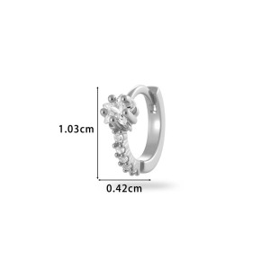 Boucles D'Oreilles Créoles Exquises En Cuivre Doré Et Zircon Pour Femme, 1 Pièce h5 Image2