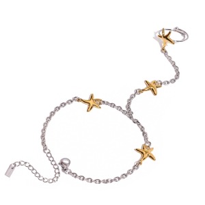 Bracelets À Breloques En Acier Inoxydable Couleur Or Avec Étoile De Mer De Style Ins h5