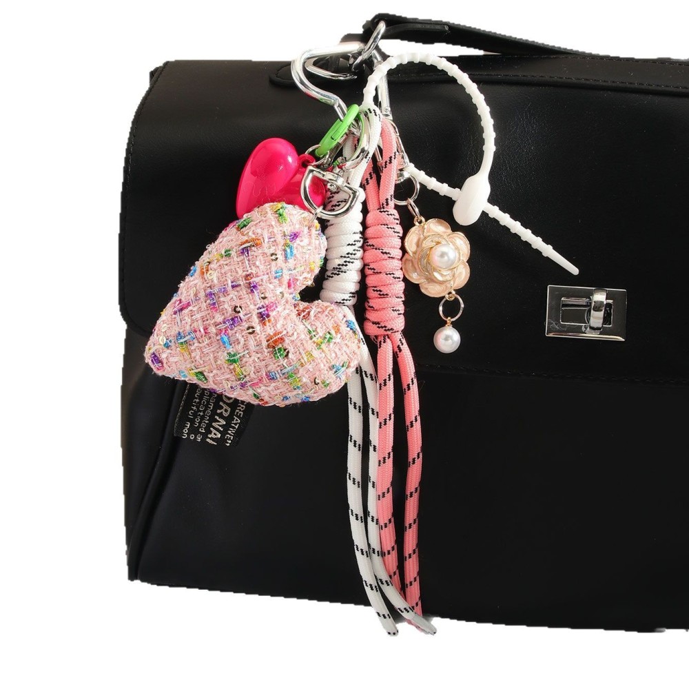 1 Pièce De Breloques De Sac Élégantes En Tissu En Forme De Cœur Pour Fille Image6