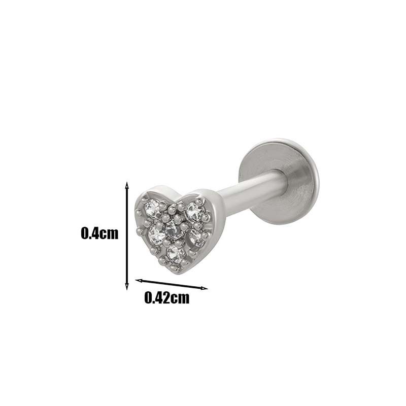 1 Pièce De Boucles D'Oreilles Simples En Forme De Cœur, Couleur Cuivre Et Or, Zircone Cubique, Pour Femme h5Image2